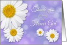 Thank You Flower Girl, Daisies on Purple Background card