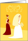 Be my Bridesmaid, Red Dress, Daisies, Yellow Flourish card