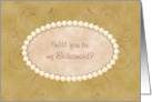 Will You Be My Bridesmaid? Pearls on Beige Parchment Plum Swirls card