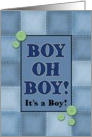 Congratulations, Baby Boy, Blue Patchwork Quilt card