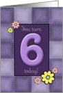 6th Birthday, Purple Patchwork Quilt card