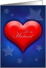 Valentine’s Day Husband, Apart, Patriotic Colored Heart and Stars card