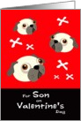Son Valentine’s Day, Pugs and Kisses card