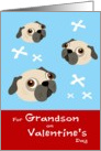 Grandson Valentine’s Day, Pugs and Kisses card