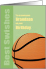 Grandson Birthday Card, Best Wishes/Swishes, Basketball card
