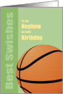 Nephew Birthday Card, Best Wishes/ Swishes, Basketball card