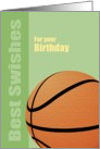 Birthday Wishes, Best Swishes, Basketball card