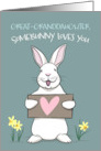 Somebunny Loves You Great Granddaughter Easter Bunny Rabbit card