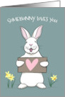 Happy Easter, Somebunny Loves You, Whimsical Bunny Rabbit card