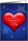 Valentine’s Day, Missing you, Patriotic Colors Heart & Stars card
