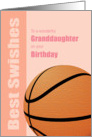 Granddaughter Birthday Card, Best Wishes/Swishes, Basketball card