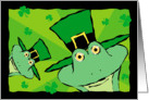 Happy St. Patrick’s Day, Funny Green Frogs card