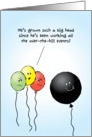 50th Over the Hill Birthday, Balloon Humor Card