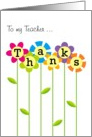 Thanks a Bunch Teacher, Colorful Flowers Card