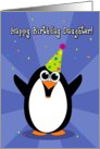 Happy Birthday Daughter, Party Hat Penguin Card