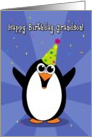 Happy Birthday Grandson, Party Hat Penguin Card