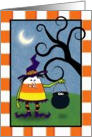 Halloween Candy Corn Witch Whimsical Card