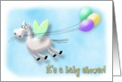 Baby Shower Invitation, Pegasus Horse with Balloons Card