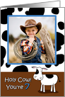 Holy Cow You’re 7 Cowhide BirthdayPhoto Card