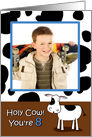 Holy Cow You’re 8 Cowhide BirthdayPhoto Card