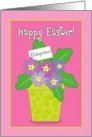Happy Easter Babysitter Purple Violets Card