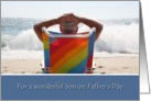 Father’s Day, Son, Man Watching Waves Card