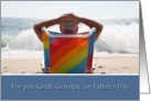 Father’s Day, Great Grandpa, Man Watching Waves Card