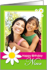 Happy Birthday Niece, Daisy Flower Customizable Photo Card