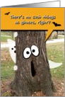 Halloween, Spooky Tree Trunk & Ghost, Card