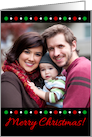 Merry Christmas Red Green Polka Dots Photo Card