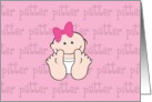 Congratulations, Baby Girl, Pitter Patter Little Feet Card