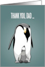 Father’s Day, Thank You Dad Emperor Penguin and Baby card