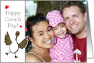 Canada Day Customizable Photo Card with Happy Goose card