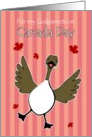 Canada Day, Godparents, Happy Canadian Goose Maple Leaf Card
