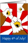 4th of July Cartoon Eagle on American Flag Card