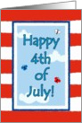 4th of July Cute Butterflies Flag Card