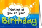 Colorful, Thinking of You, Miss You, Birthday, Card