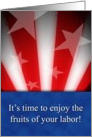 Labor Day Celebration Invitation, American Flag, Card