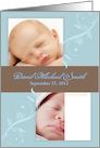 Elegant Baby Boy Customizable Photo and Type Birth Announcement card