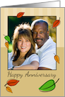 Autumn Wedding Anniversary, Colorful Leaves Photo Card