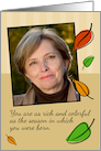 Autumn Leaves, Birthday Customizable Photo Card