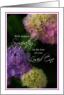 Deepest Sympathy Loss of Loved One, Painted Hydrangea Flowers card