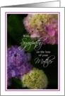 Deepest Sympathy Loss of Mother, Painted Hydrangea Flowers card