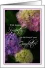 Deepest Sympathy Loss of Grandfather, Painted Hydrangea Flowers card