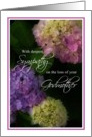 Sympathy, Loss of Godmother, Painted Hydrangea Flowers card
