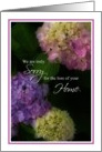 Sorry for Loss of Home, Lovely Painted Hydrangea Flowers card