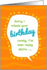 Humorous Belated Birthday, Distracted by Shoes Card