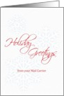 Holiday Greetings from Mail Carrier, Soft Snowflakes card