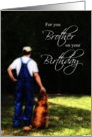 Brother Birthday, Country Man with Dog Card