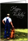 Happy Birthday, Country Man with Dog Card